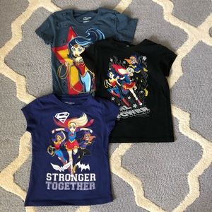 Bundle of 3 DC Superhero shirts size S 6/6X